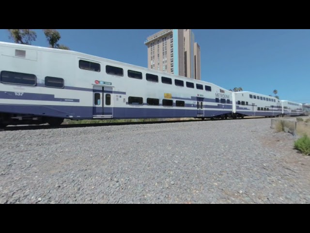 VR180 - Metrolink IEOC Line Train #859 Southbound at Oceanside Harbor CA - August 29th 2020