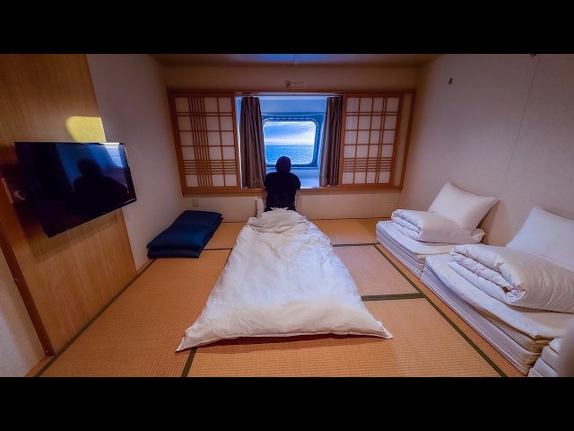 Japan's Ferry in a Beautiful Japanese-Style Cabin - Fukuoka to Osaka!