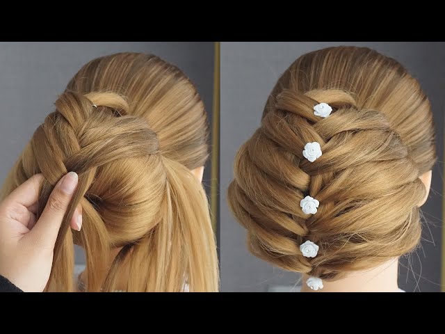 French Braid Step By Step For Beginners - Bun Hairstyles For Wedding