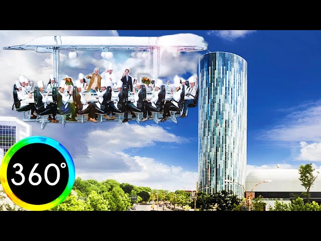 360° VR NOR Skyscraper Casual Restaurant in Clouds Romania Amazing 6K 3D Virtual Reality Sky HD 4K