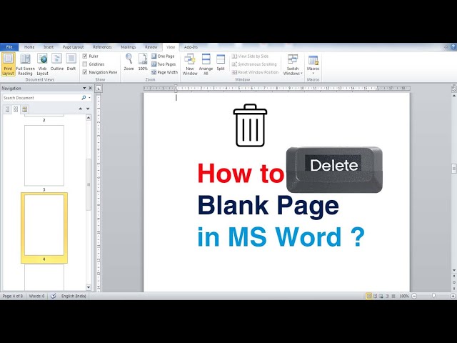 How to Delete Blank Page in MS Word | Word Tutorial |