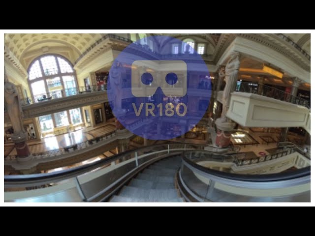 Descending Curved Elevators in VR180 3D 4K, Forum Shops at Caesars Las Vegas, Nevada USA