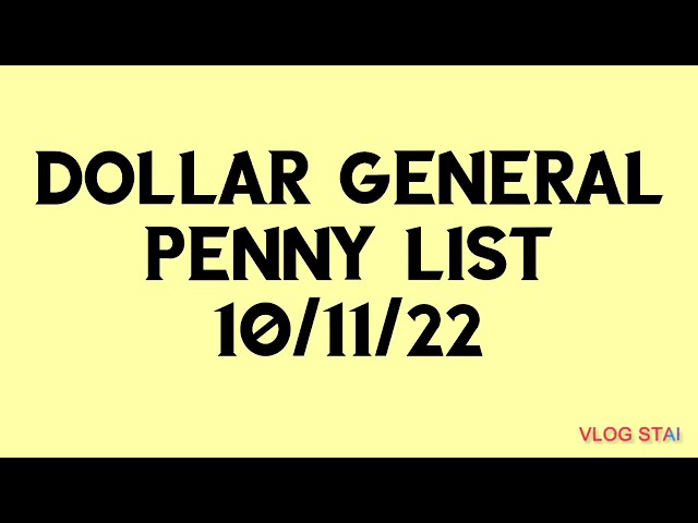 Dg penny list 10/11/22