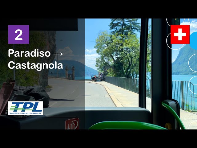 [4K] 🇨🇭 Cab Ride: TPL LUGANO BUS | 2: Paradiso → Castagnola | Mercedes-Benz Citaro I