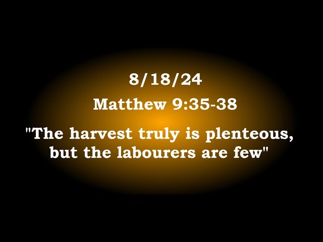 8/18/24 (AM) Matthew 9:35-38 "The harvest truly is plenteous, but the labourers are few"