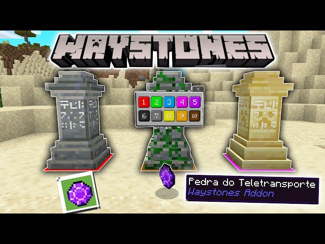 🔥Waystone Addon - O MELHOR ADDON DA PEDRA DE TELETRANSPORTE PARA SEU MCPE 1.17!