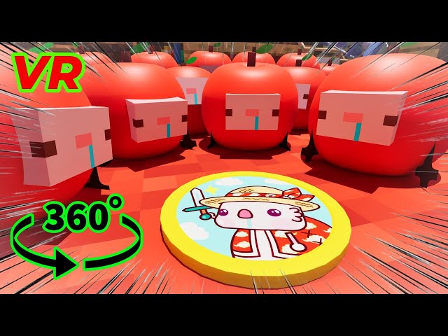 VR 360° MINECRAFT!! Let's find 10 coins among Chipi Chipi Chapa Chapa Apple Axolotls [4K]