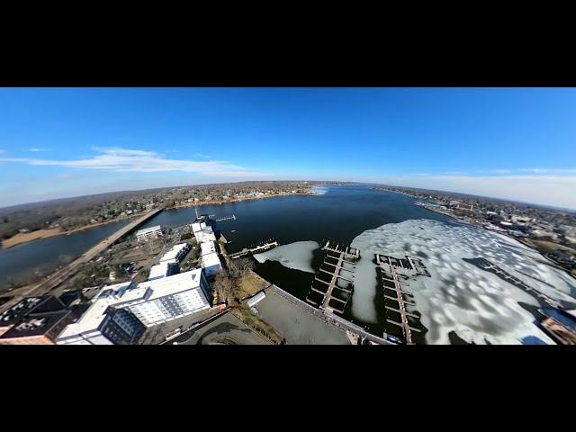 GoPro 360 Drone Video Over Red Bank, New Jersey Of The Navesink River