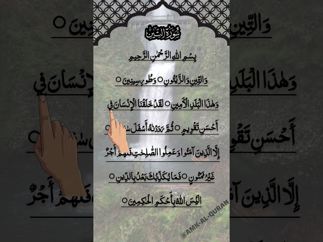 Let's Listen And Learn Surah Tt-Teen With Finger Tracking | Peaceful Quran Recitation ❤️📝