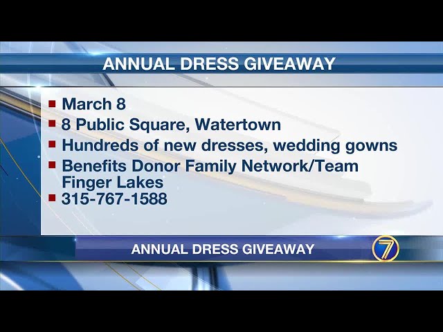 Dress giveaway coming up in Watertown