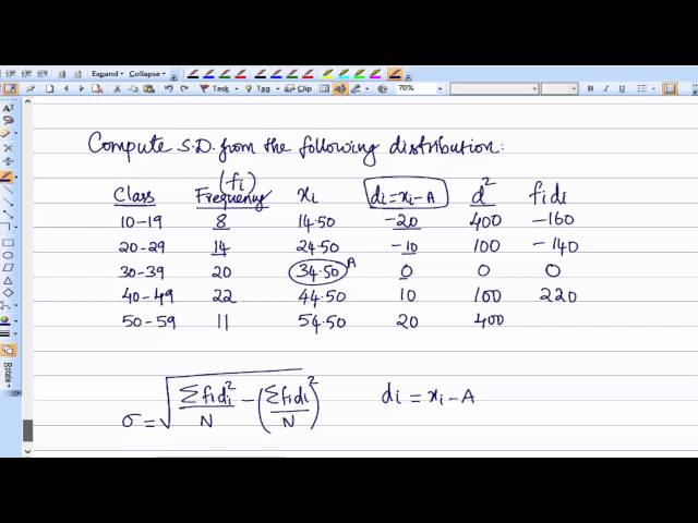 Standard Deviation Continuous Frequency Distribution Case Study 7