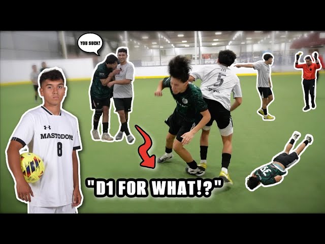 BATTLE FOR 1ST PLACE GETS HEATED!! | INDOOR SOCCER GAME | (D1 Player Mic'd Up)