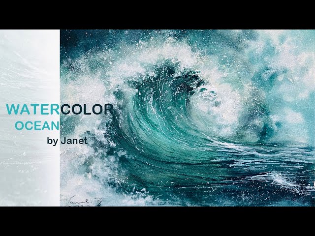 How to Paint Ocean Waves just  in four Colors .Watercolor painting without pencil sketch.