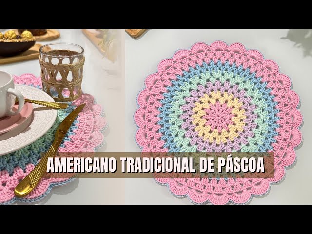 COMO GANHAR DINHEIRO COM CROCHÊ NA PÁSCOA-Americano Tradicional de Páscoa-Sousplat de Crochê