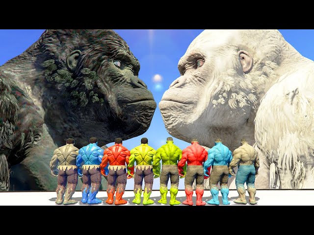 Hulk Army vs WHITE KING KONG vs KING KONG - What If Battle Superheroes