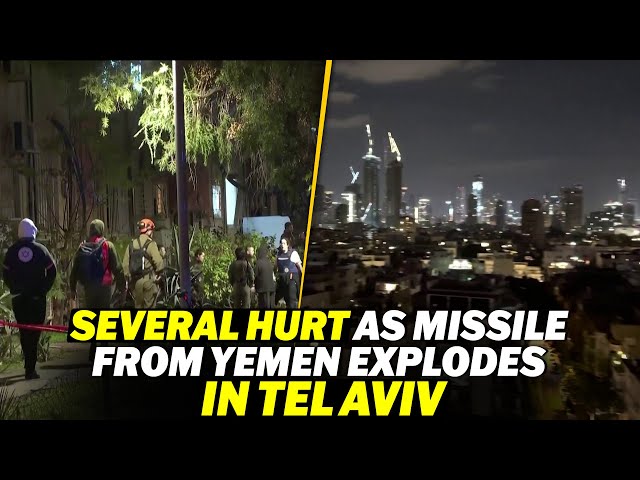 Sirens and blast heard, Paramedics, police force onsite where missile from Yemen hit struck Tel Aviv