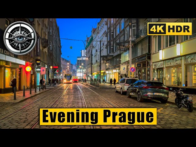 Experience Prague in 4k HDR Evening Walk 🇨🇿 Czech Republic ASMR