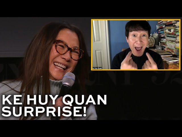 Michelle Yeoh gets a big surprise from her EVERYTHING EVERYWHERE ALL AT ONCE co-star, Ke Huy Quan