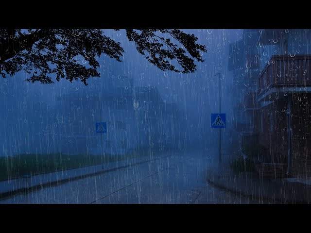 Falling Asleep Immediately with Very Heavy Rain & Mighty Thunder Sounds at Night - ASMR for Sleep