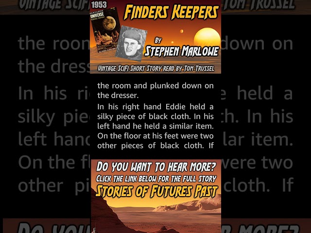 Finders Keepers by Stephen Marlowe excerpt #readalong #audiobook #sleepstory #sciencefiction