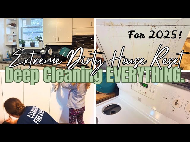 Deep CLEANING the ENTIRE house for 2025 part 1! VERY SATISFYING // TRASHED HOUSE CLEAN WItH ME