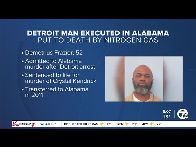 Detroit man put to death for 1991 murder in the 4th execution using nitrogen gas