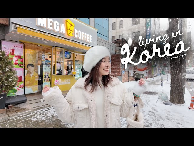 Living in Korea | heavy snow, my monthly expenses breakdown & walking tour of my area