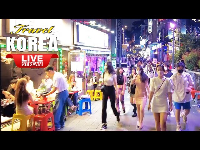 Live Korea Seoul 🇰🇷 2025 Korean Lunar new year | Seoul Hongdae Night Walking Tour Korean Food Street