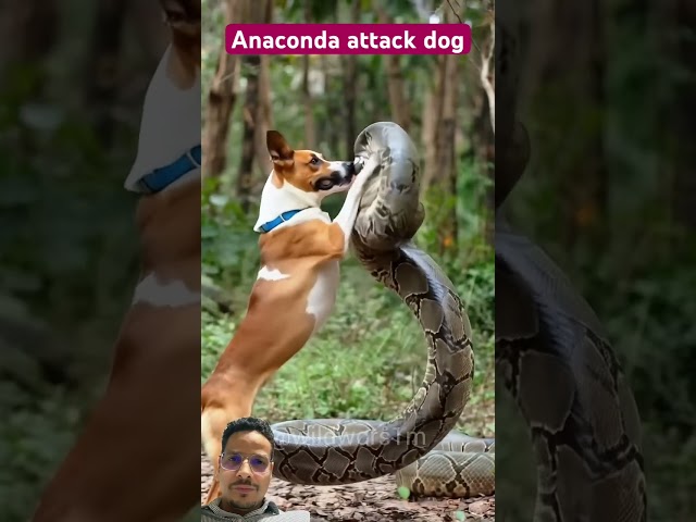 Anaconda attack on dog #snake #dogfights #animals #wildlife #pitbull #cute #funny #nature #shortsf