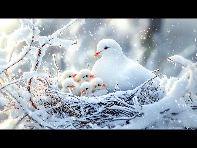 Birds in Winter ~ Relaxing Piano Music, Birdsong and Snowy to Soothe Emotions, Stop Overthinking ❄