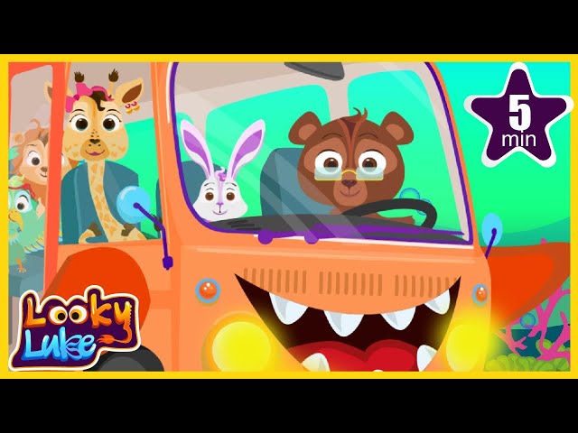 The Wheels On The Bus + Sharks! | Nursery rhymes & Kids songs by Looky Luke