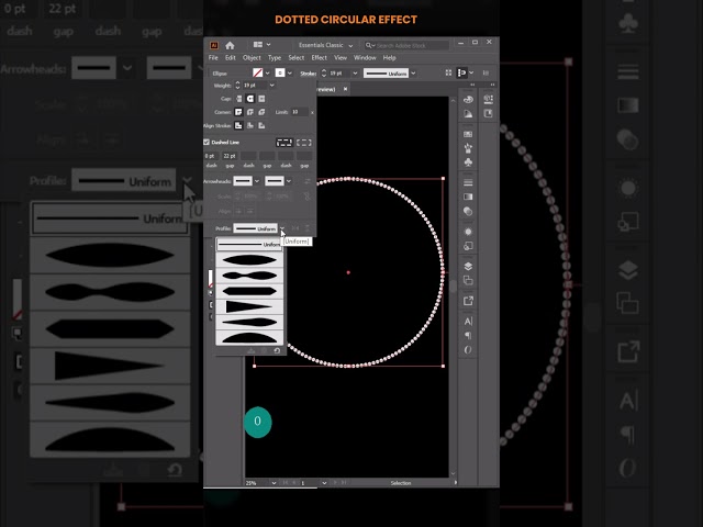 Dotted Circular Effect Adobe Illustrator Tips & Tricks | #shorts  #illustrator