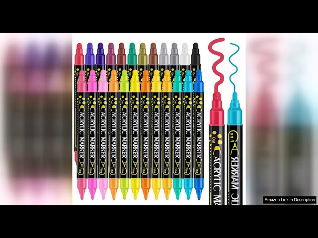 Betem 24 Colors Dual Tip Acrylic Paint Pens Markers, Premium Acrylic Paint Review