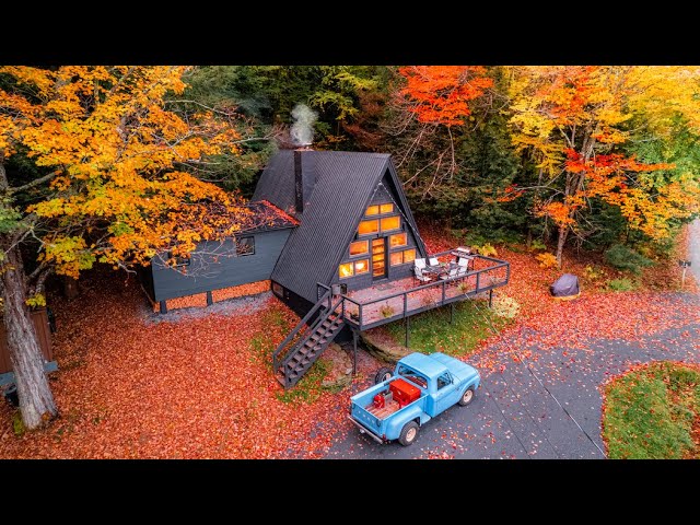 Experience Autumn 🍂  Fall Foliage Hunting from Vermont A-Frame Cabin