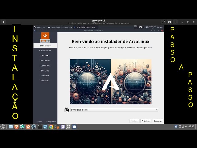 Instalação do ArcoLinux para quem não sabe instalar. o Linux. Acompanhe todos os passos.