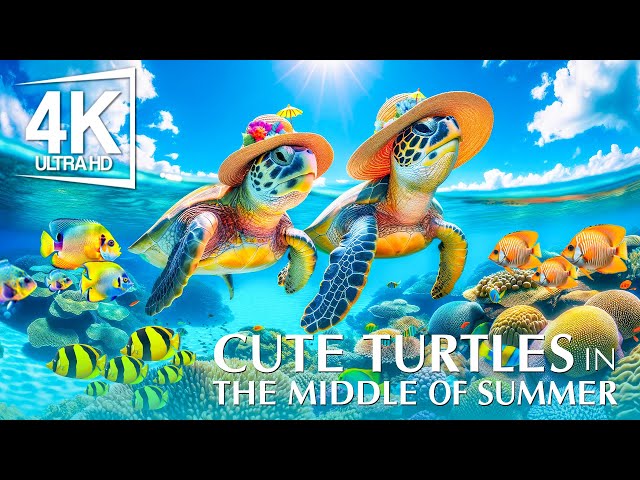 Cute Turtles In The Middle Of Summer 4K (ULTRA HD) - Amazing Underwater World of the Red Sea