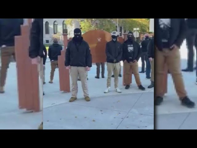 Neo-Nazi group marches through Lewiston park