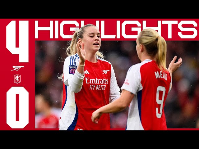 A perfect display! | HIGHLIGHTS | Arsenal vs Aston Villa (4-0) | Russo x2, Mead, Blackstenius | WSL