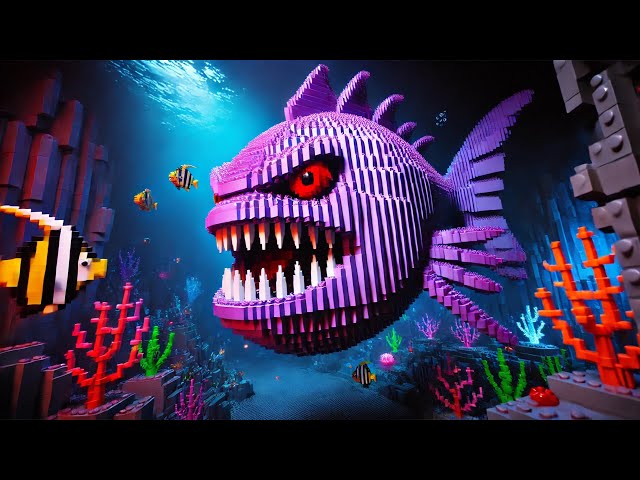 Hunting Rare Purple Giant Fish for Seafood - Lego Cooking Stop Motion ASMR