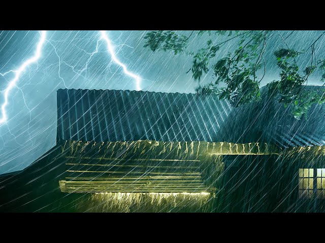 Heavy Storm Rain and Powerful Thunder on a Tin Roof | Relaxing Storm Sounds for Sleep and Relaxation