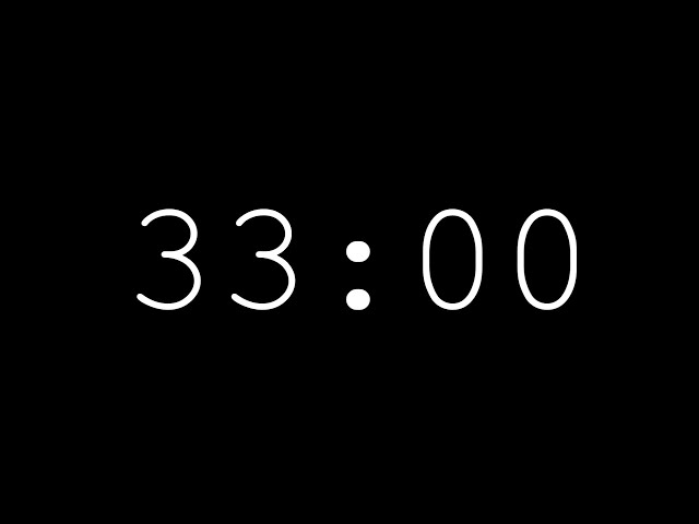 33 Minute Minimalist Silent Countdown Timer With Alarm