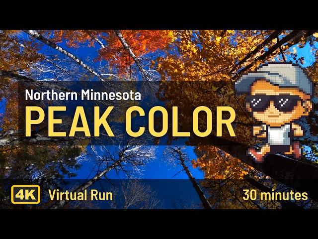 Peak Fall Color in Northern Minnesota - POV Virtual Run for Treadmill - Half-Hour