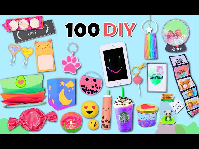 100 DIY - EASY LIFE HACKS AND CRAFTS YOU CAN DO AT HOME IN 5 MINUTES - Gift Ideas, School Supplies