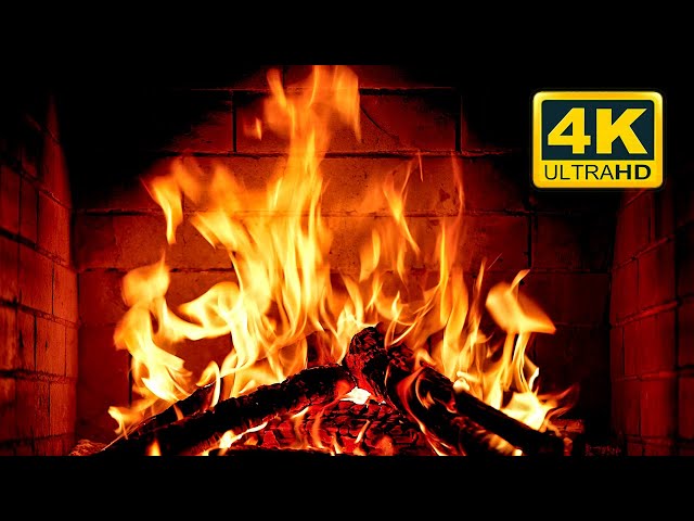 🔥 Cozy Fireplace 4K (12 HOURS). Fireplace with Crackling Fire Sounds. Crackling Fireplace 4K