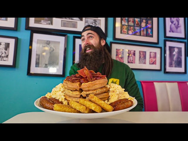 GRUMPY'S WAFFLE CHALLENGE HAS NEVER BEEN DEFEATED | BeardMeatsFood