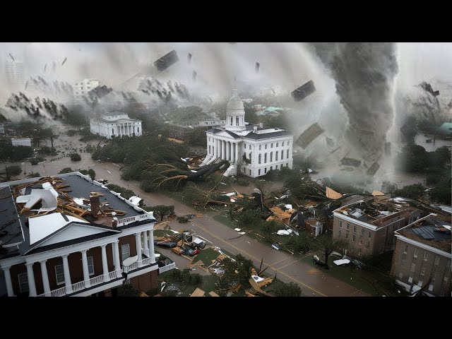 Mississippi, USA in ruins! Powerful tornado sweeps through buildings in Columbia