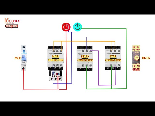 Star Delta Starter Control Wiring using | Timer Off Star Delta Starter Control Wiring