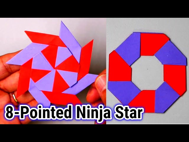 Origami Transforming Ninja Star - Transforming 8-Pointed Shuriken - Paper Transforming Ninja Star