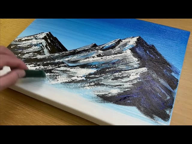 Painting Snowy Mountains // Painting Technique // Learn to paint with acrylic