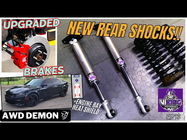 Installing some VIKING rear shocks with DEMON springs on our 1400 HP AWD Charger: NTF Ep13